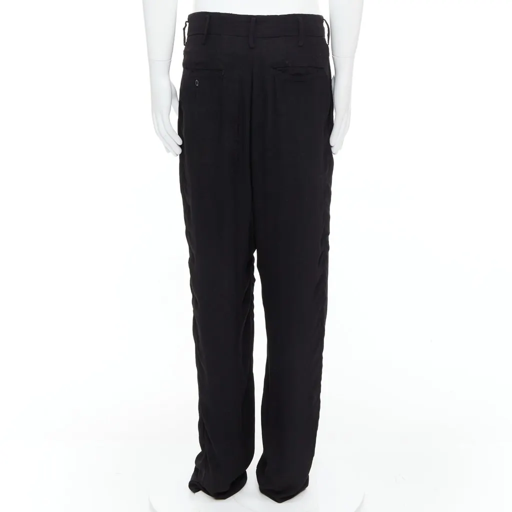 Yohji Yamamoto Pleated Wide Pants Black Polyester Fair - Box View