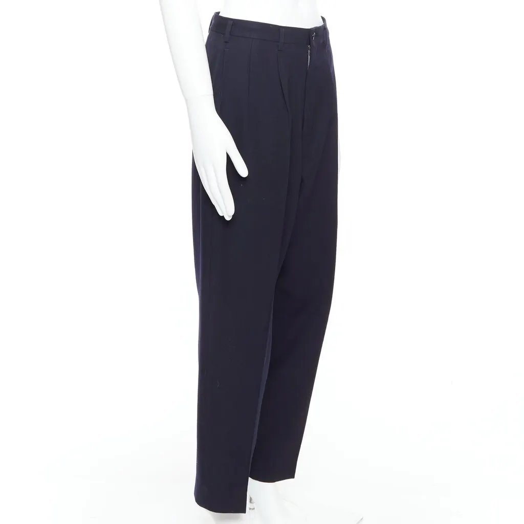 Yohji Yamamoto Pleated Wool Pants Black Wool Good - Inside View