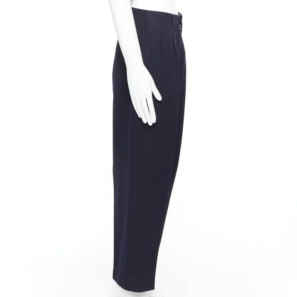 Yohji Yamamoto Pleated Wool Pants Black Wool Good - Model View