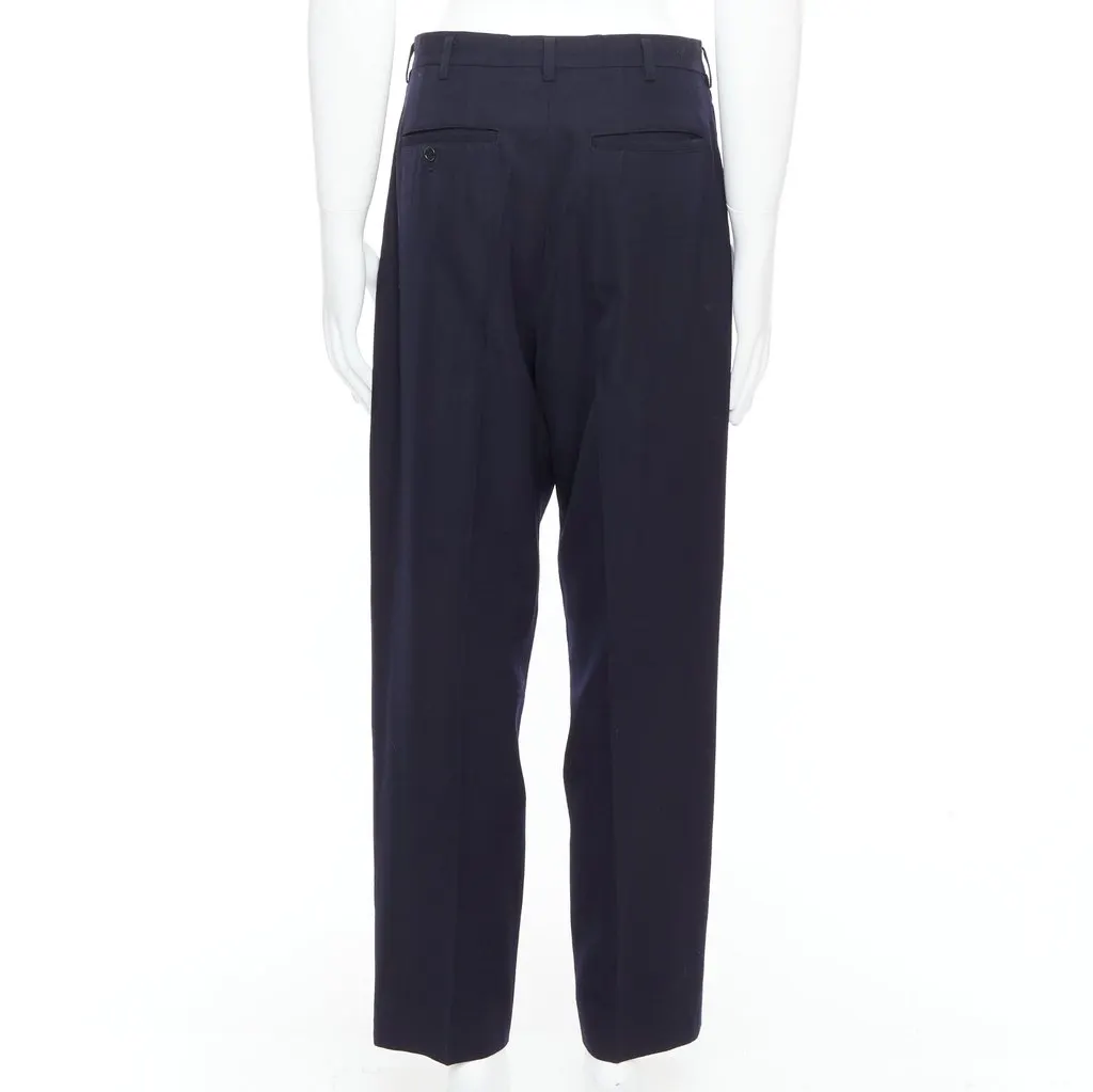 Yohji Yamamoto Pleated Wool Pants Black Wool Good - Box View