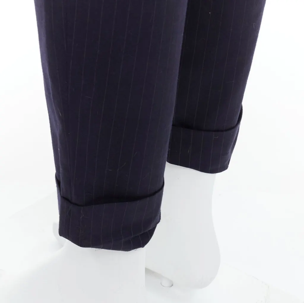 Comme des Garçons Pinstripe Pants Navy Wool Good - Back View