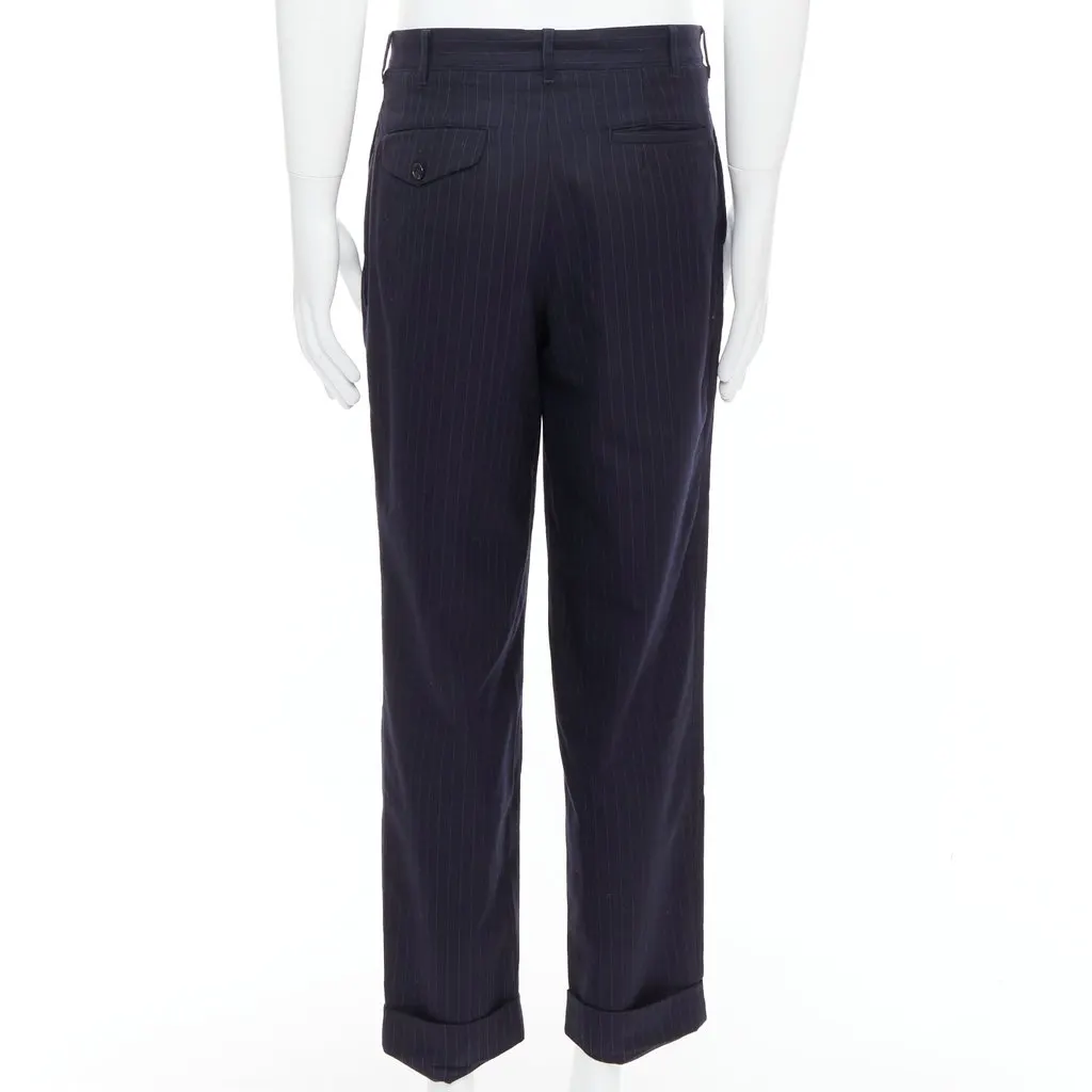 Comme des Garçons Pinstripe Pants Navy Wool Good - Box View