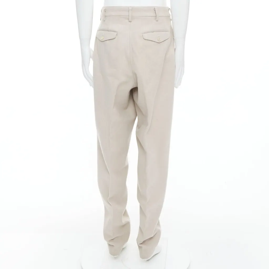 Yohji Yamamoto 3D Pleated Pants Beige Wool Fair - Box View