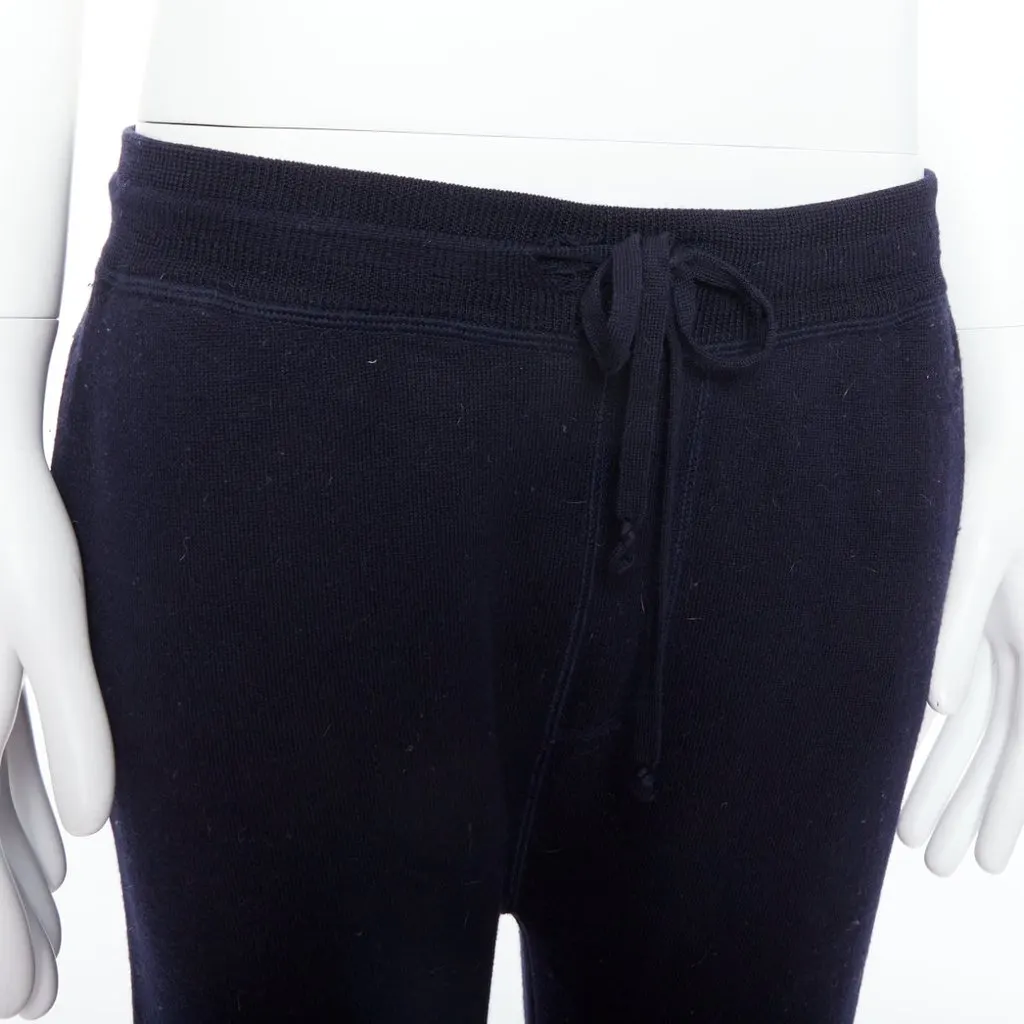 Lanvin Waffle Knit Joggers Navy Wool Fair - Back View