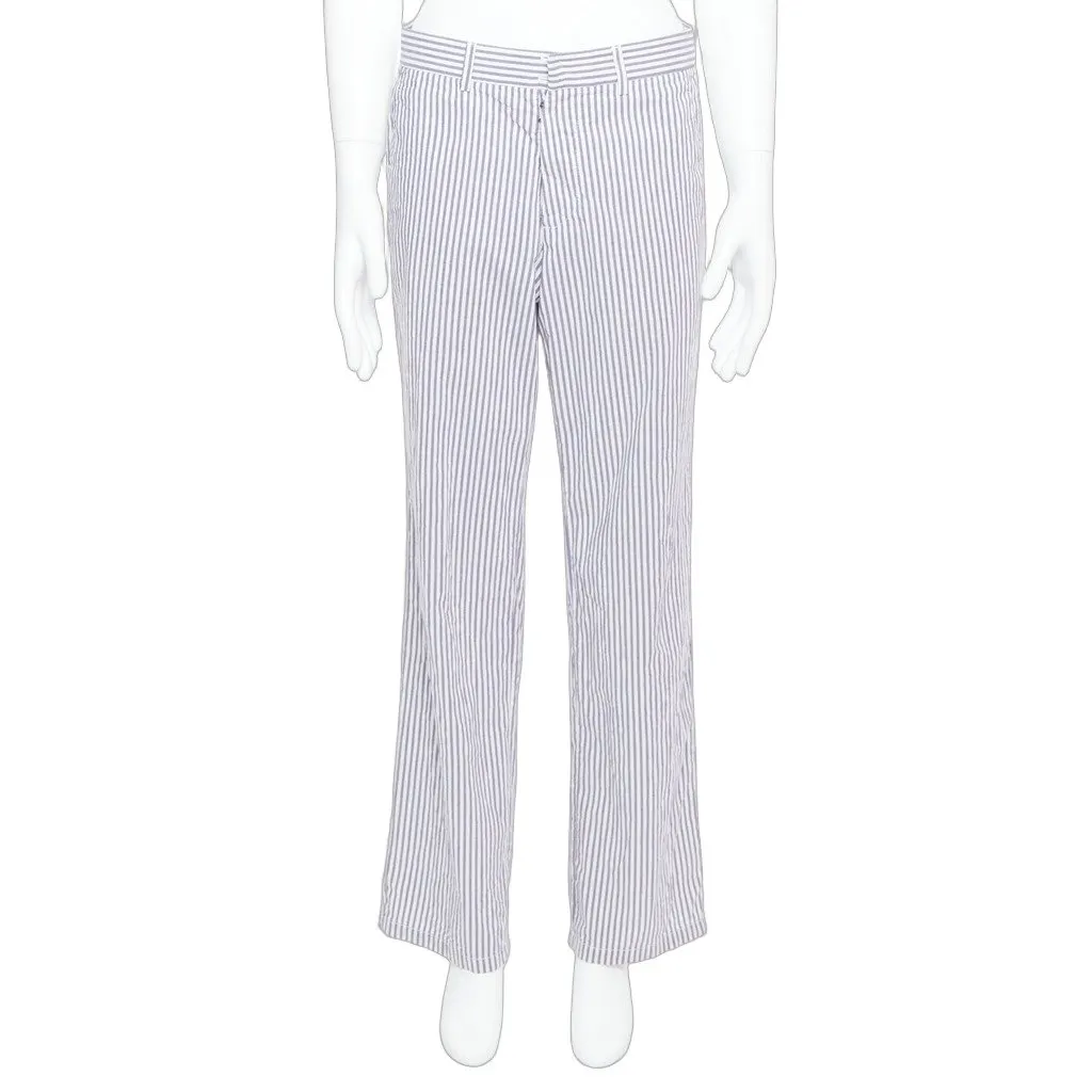 Maison Margiela Striped Wide Pants White Cotton Fair - Front View