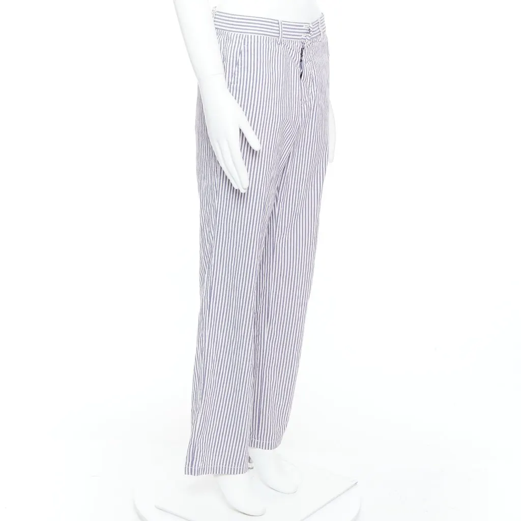 Maison Margiela Striped Wide Pants White Cotton Fair - Inside View