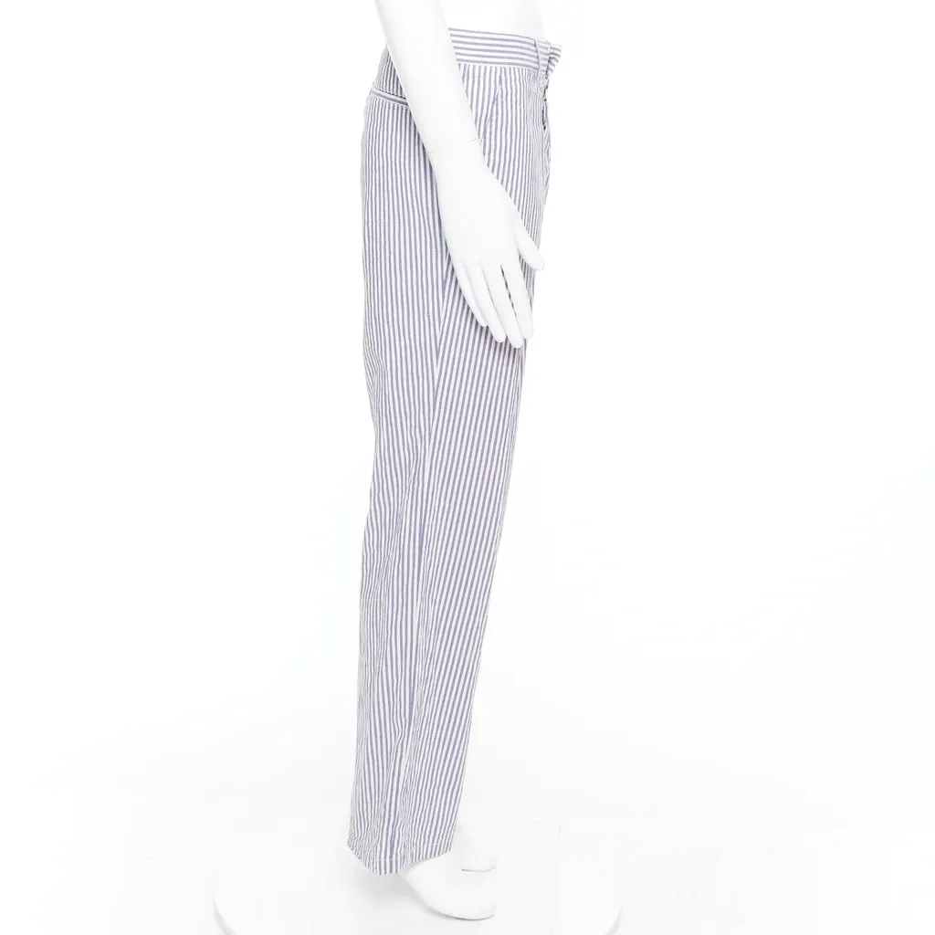 Maison Margiela Striped Wide Pants White Cotton Fair - Model View