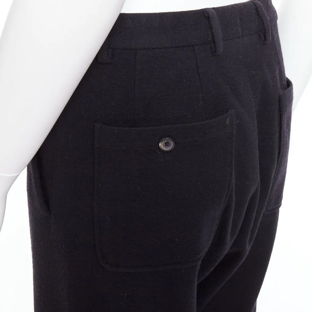 Lanvin Knitted Hem Joggers Black Wool Fair - Back View