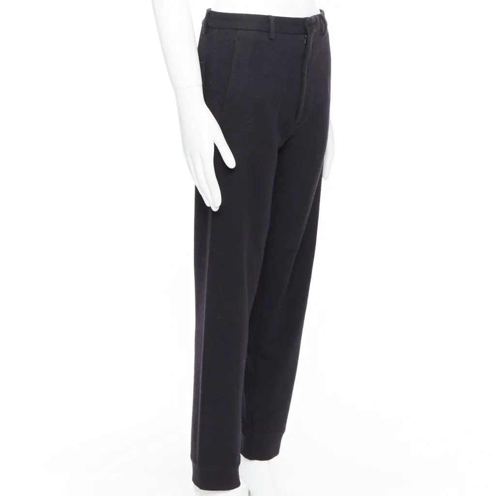 Lanvin Knitted Hem Joggers Black Wool Fair - Inside View
