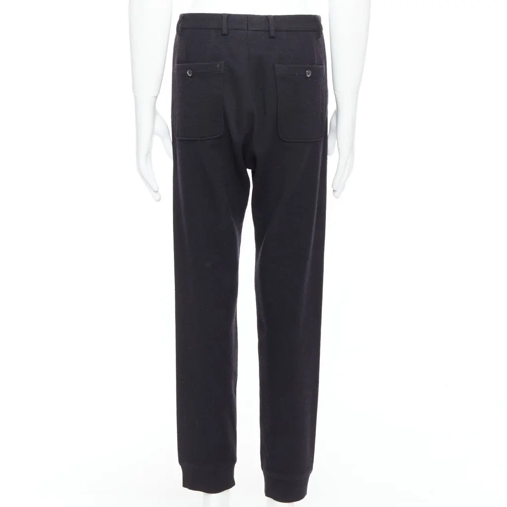 Lanvin Knitted Hem Joggers Black Wool Fair - Box View