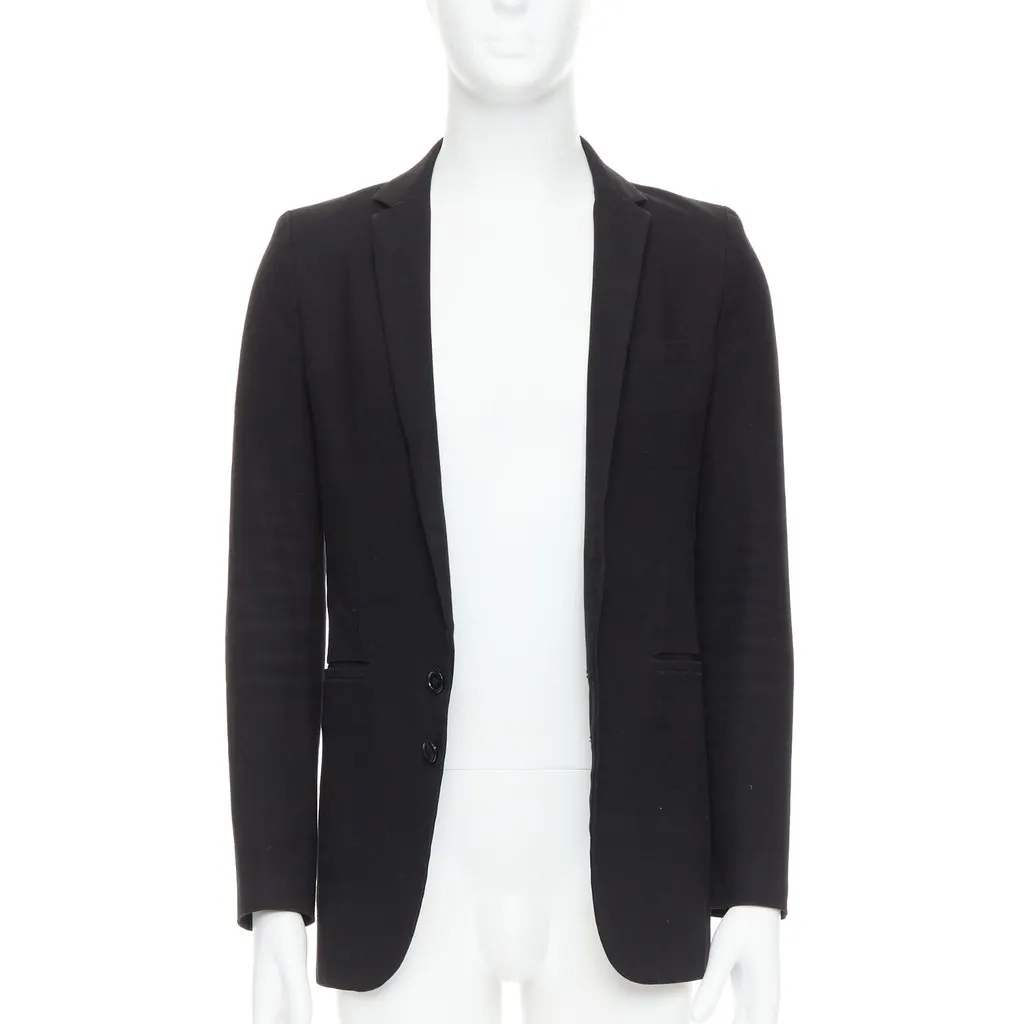 Unsigned Black Fitted Blazer Black Cotton Fair - Inside View
