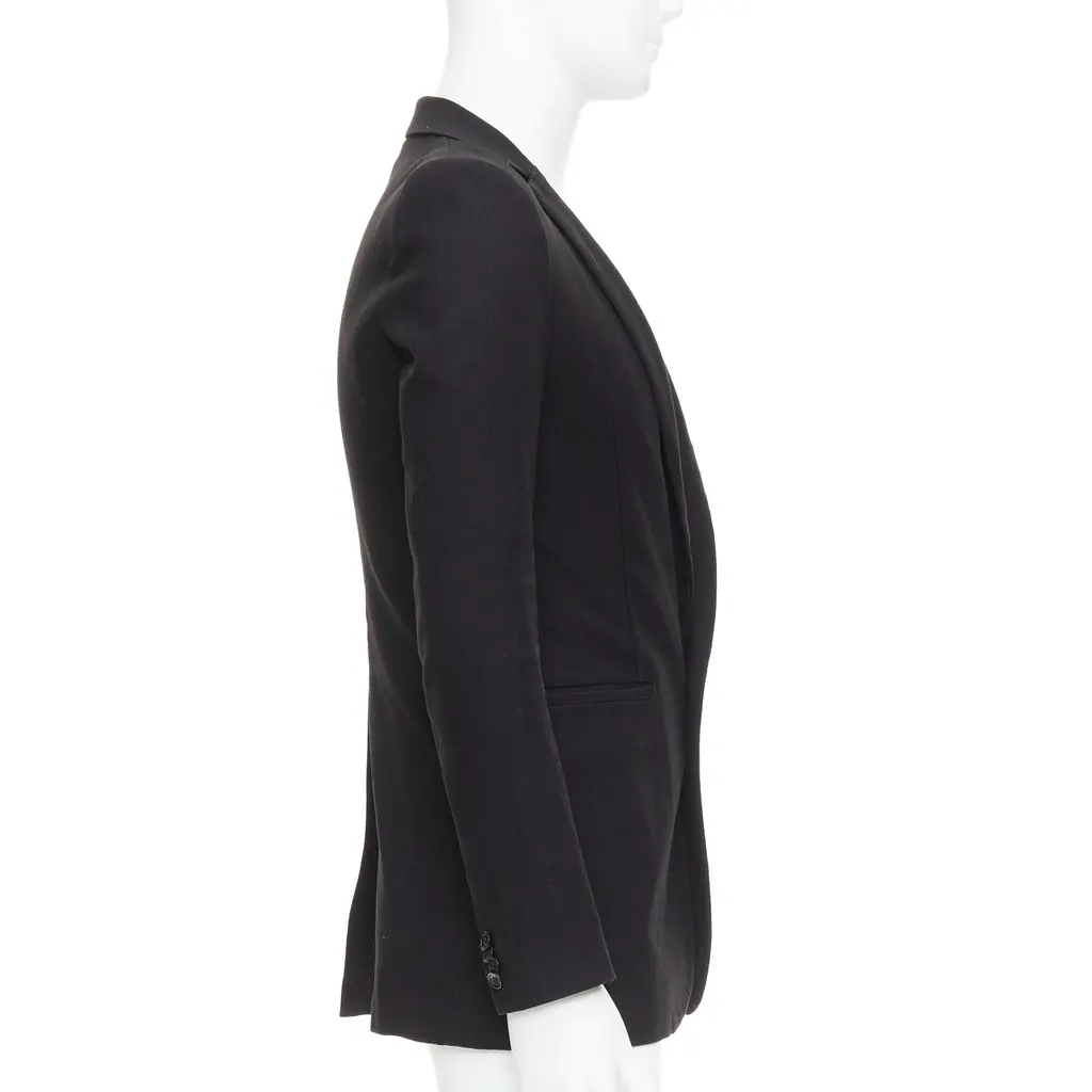 Unsigned Black Fitted Blazer Black Cotton Fair - Box View