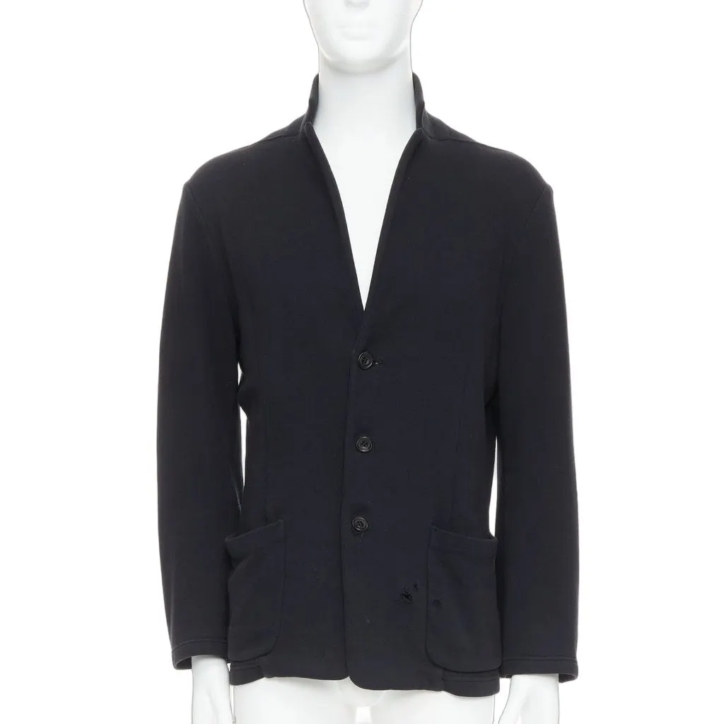 Unsigned Black Cropped Blazer Black Cotton Fair - Front View