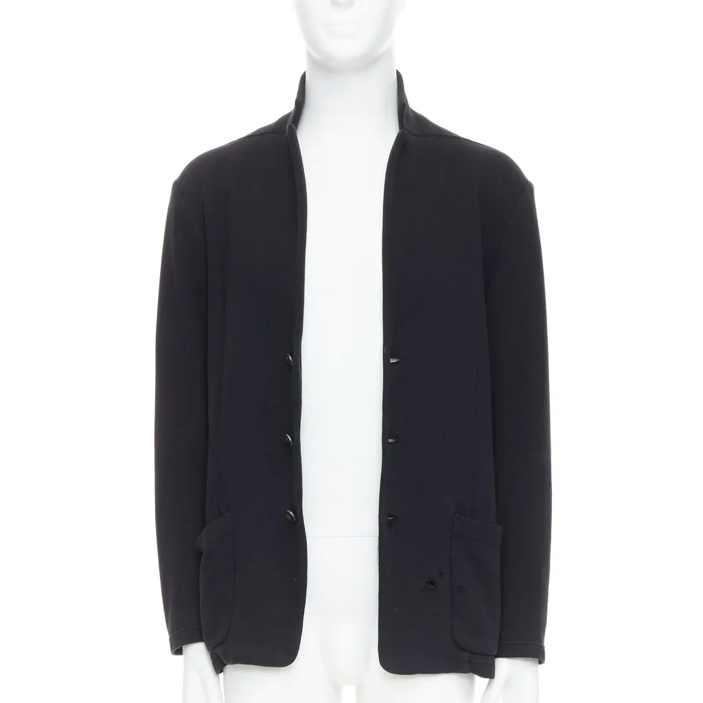 Unsigned Black Cropped Blazer Black Cotton Fair - Inside View