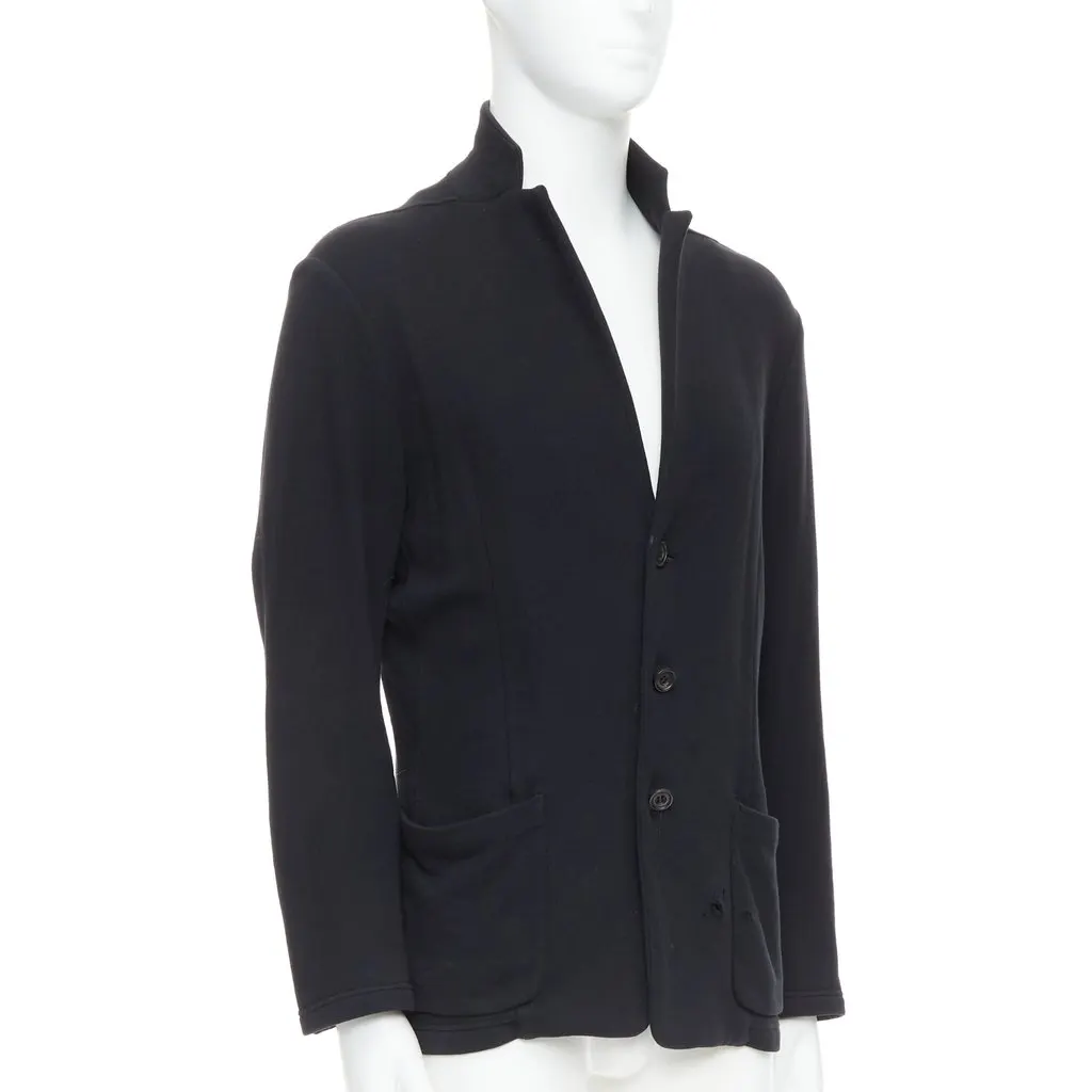Unsigned Black Cropped Blazer Black Cotton Fair - Model View