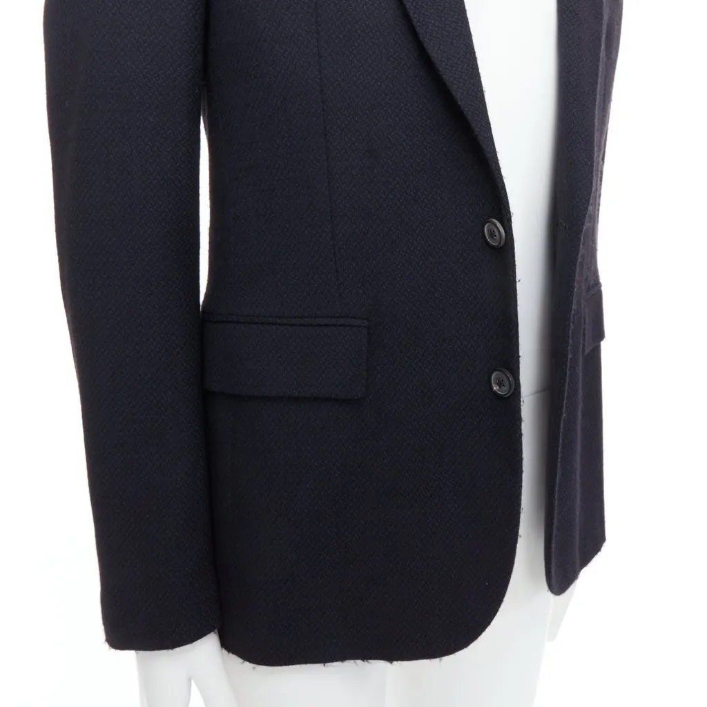 Maison Martin Margiela Navy Padded Boxy Blazer Navy Wool Fair - Back View