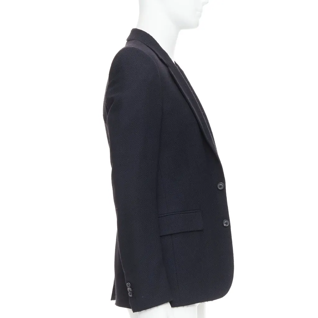 Maison Martin Margiela Navy Padded Boxy Blazer Navy Wool Fair - Model View