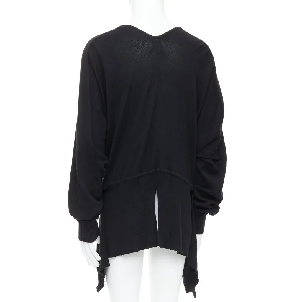Bernhard Willhelm Draped Hi Low Cardigan Black Cotton Good - Box View