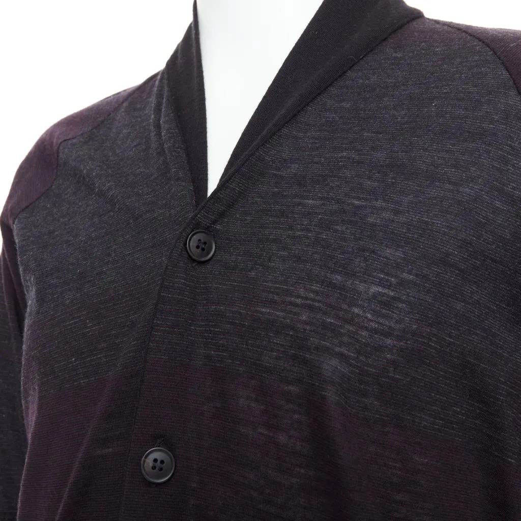 STEPHAN SCHNEIDER Gradient Knit Cardigan Grey Wool Good - Back View