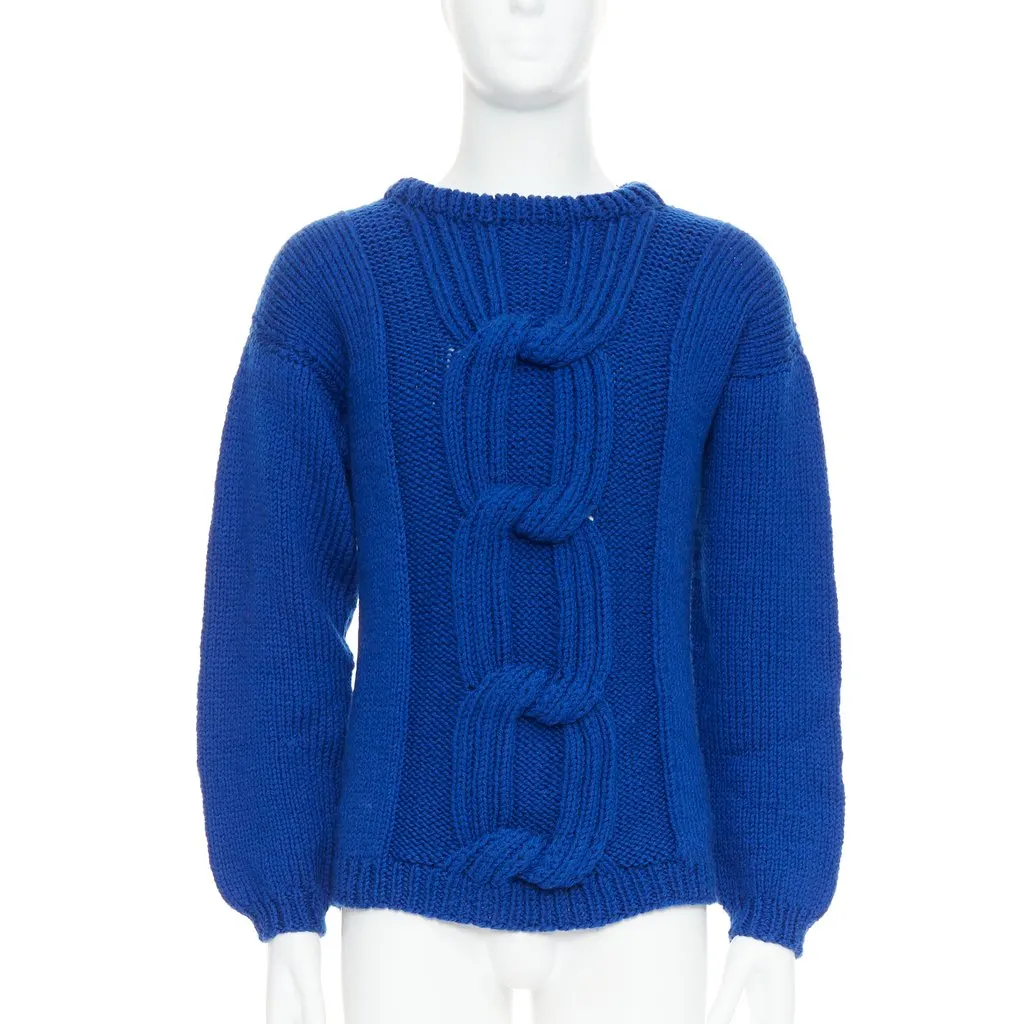 Unsigned Cover Up Blue Wool Never worn, with tag - Front View