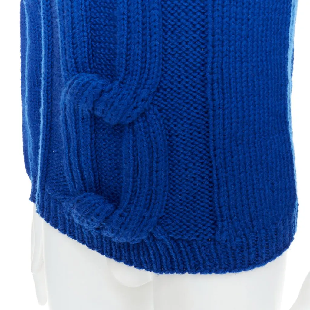 Unsigned Cover Up Blue Wool Never worn, with tag - Back View