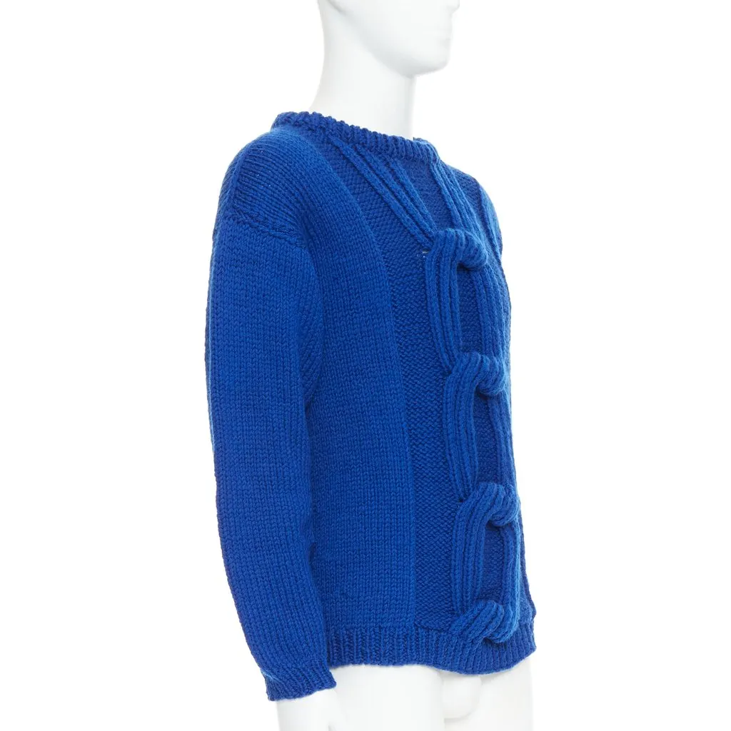 Unsigned Cover Up Blue Wool Never worn, with tag - Inside View