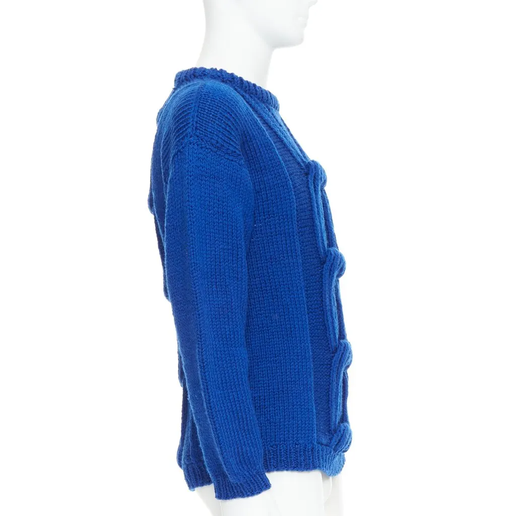 Unsigned Cover Up Blue Wool Never worn, with tag - Model View