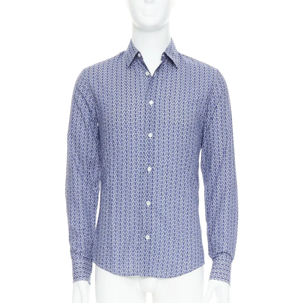 Maison Martin Margiela Knitted Dress Shirt Blue Cotton Very good - Front View