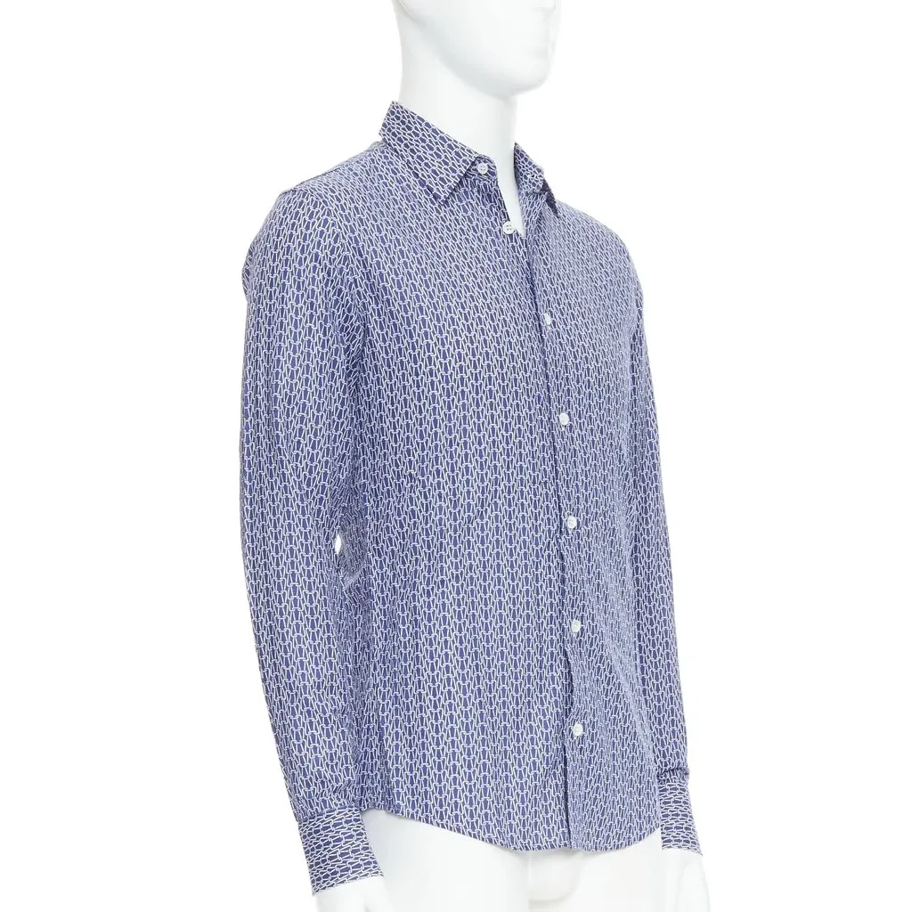 Maison Martin Margiela Knitted Dress Shirt Blue Cotton Very good - Inside View