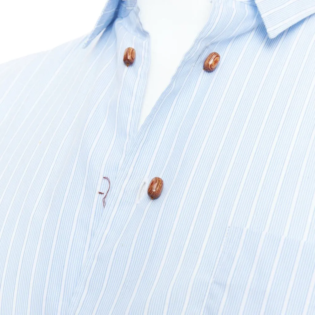 Comme des Garçons Bean Button Shirt Blue Cotton Fair - Back View