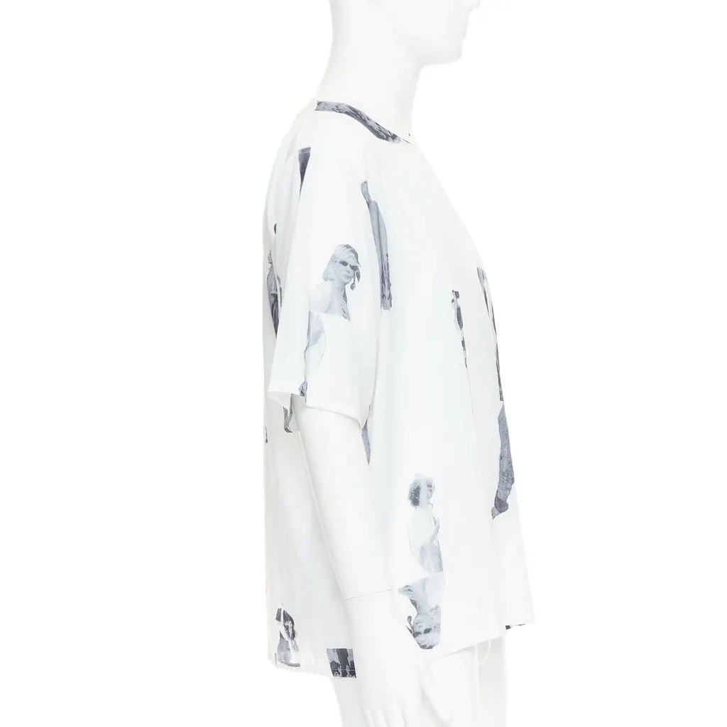 Bless Abstract Print Top White Cotton Good - Model View