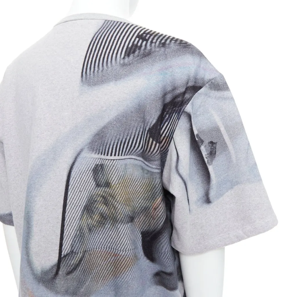 Bless Graphic Print Pullover Grey Cotton Good - Back View