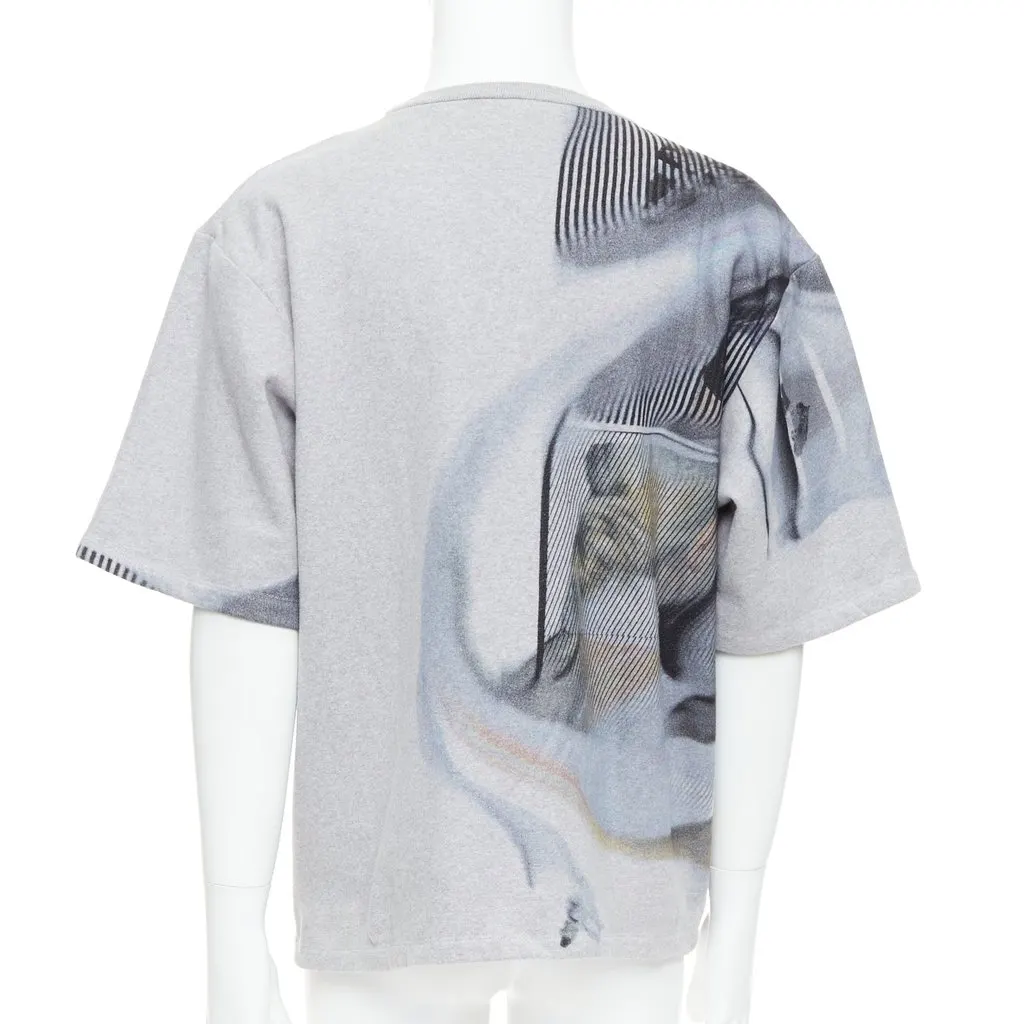 Bless Graphic Print Pullover Grey Cotton Good - Box View