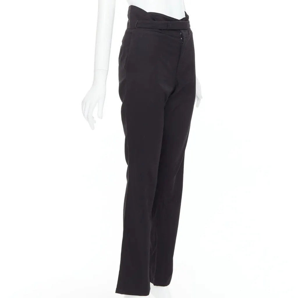 Raf Simons Paperbag Wool Pants Black Wool Fair - Inside View