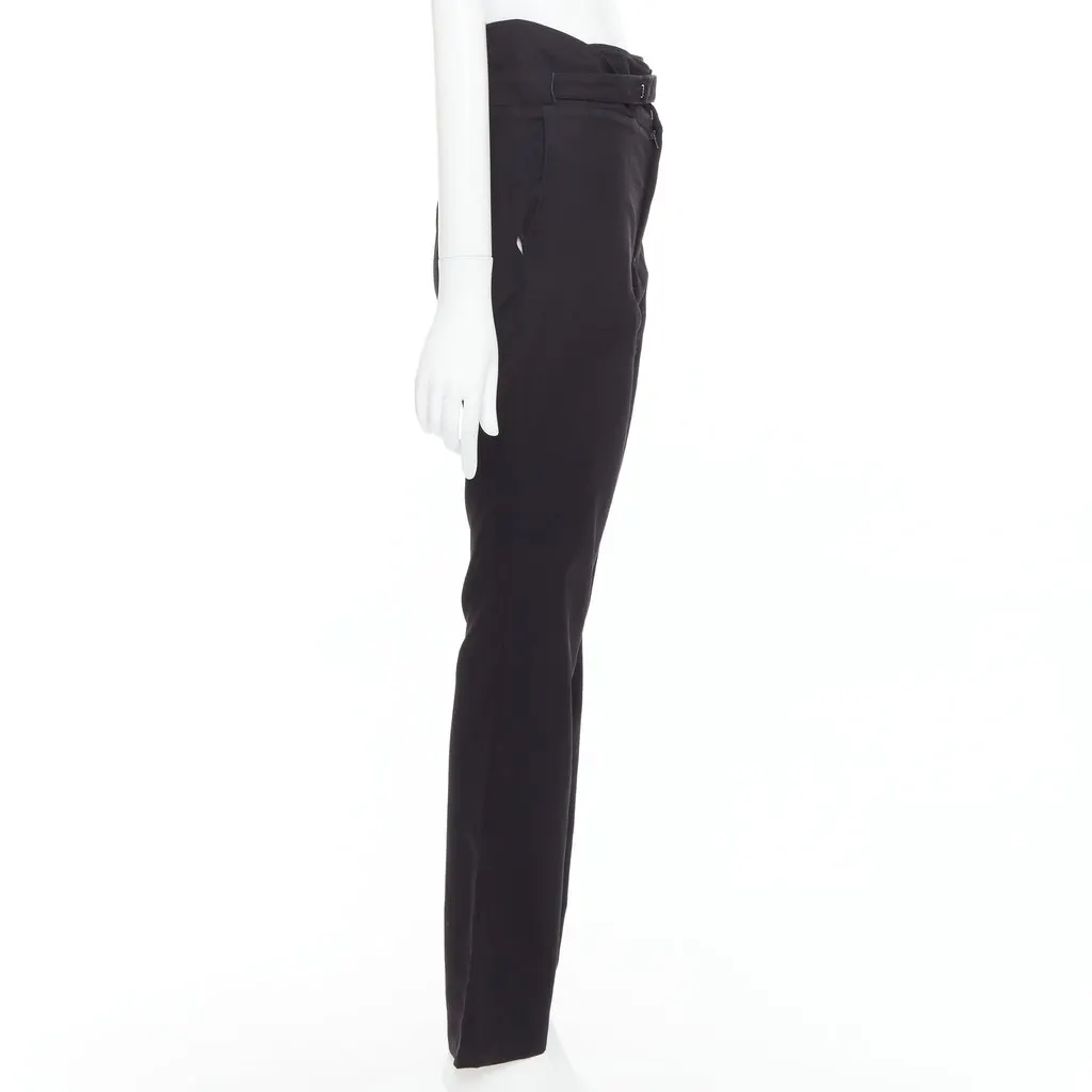 Raf Simons Paperbag Wool Pants Black Wool Fair - Model View