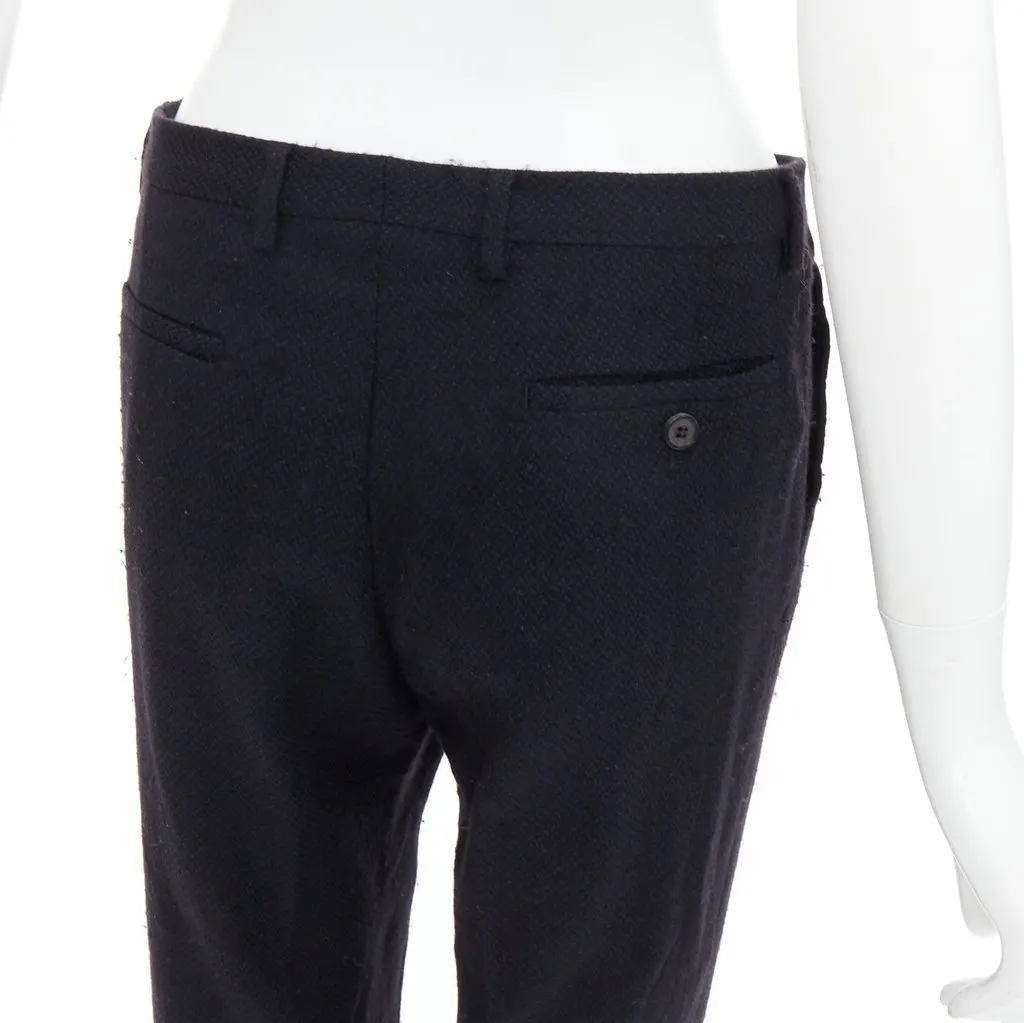 Maison Margiela Tapered Wool Pants Navy Wool Fair - Back View