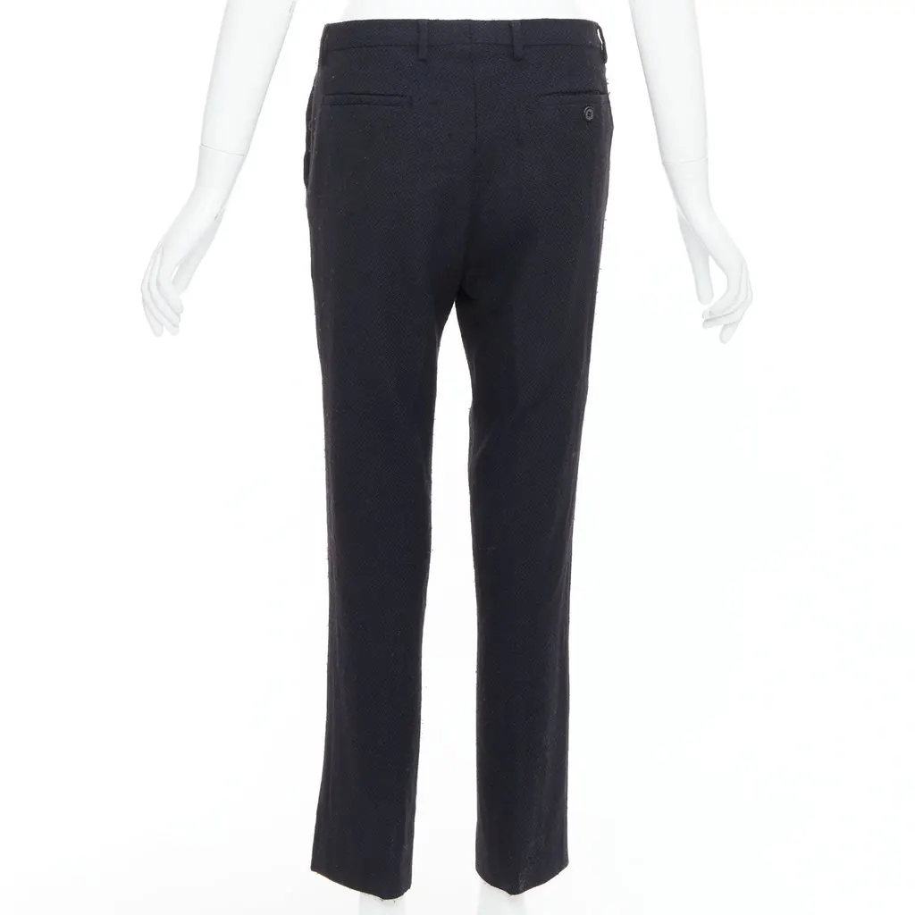 Maison Margiela Tapered Wool Pants Navy Wool Fair - Box View