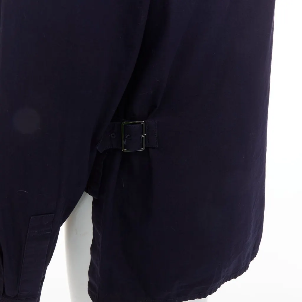 Yohji Yamamoto Navy Cotton Shirt Navy Cotton Good - Back View