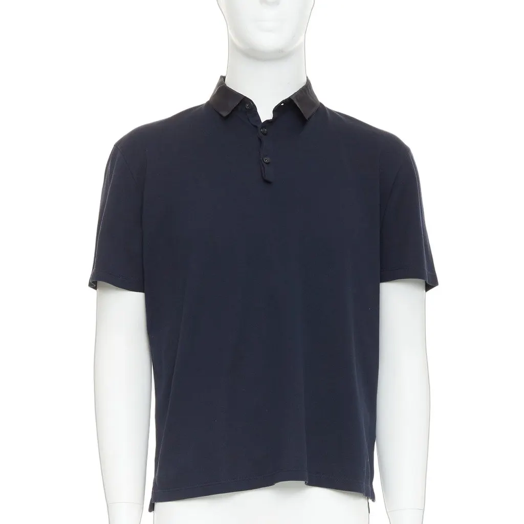 Lanvin Navy Cotton Shirt Navy Cotton Very good - Front View