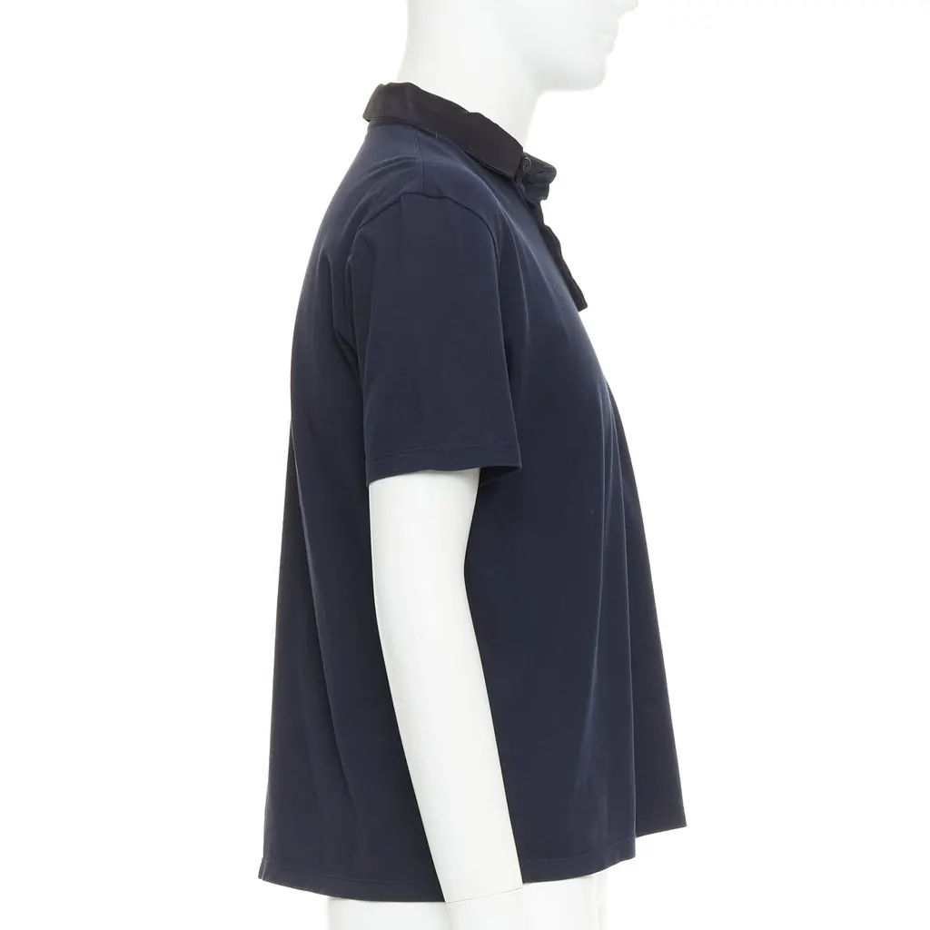 Lanvin Navy Cotton Shirt Navy Cotton Very good - Model View