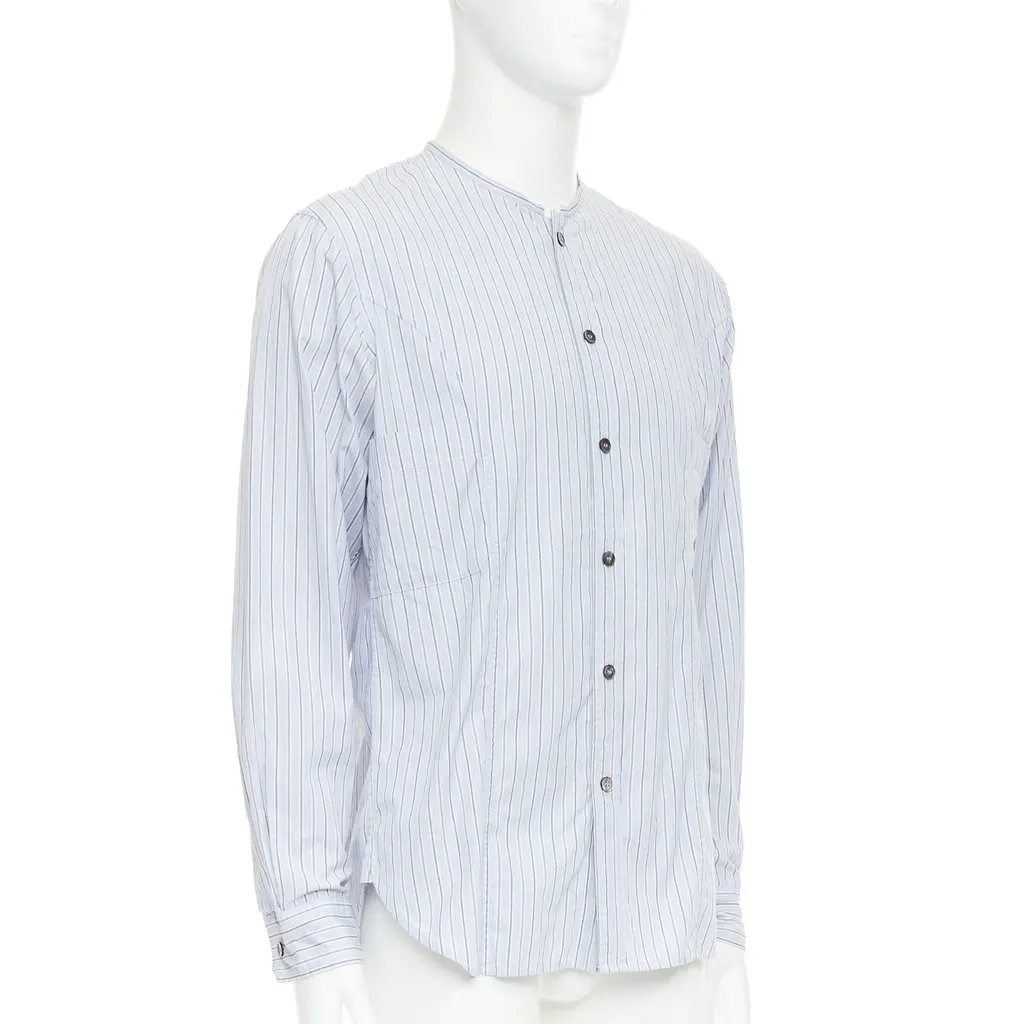 Yohji Yamamoto Blue Cotton Shirt Blue Cotton Good - Inside View
