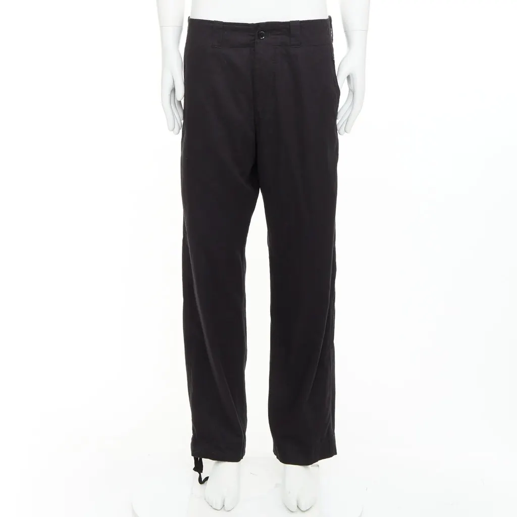 Yohji Yamamoto Black Cotton Trouser Black Cotton Fair - Front View