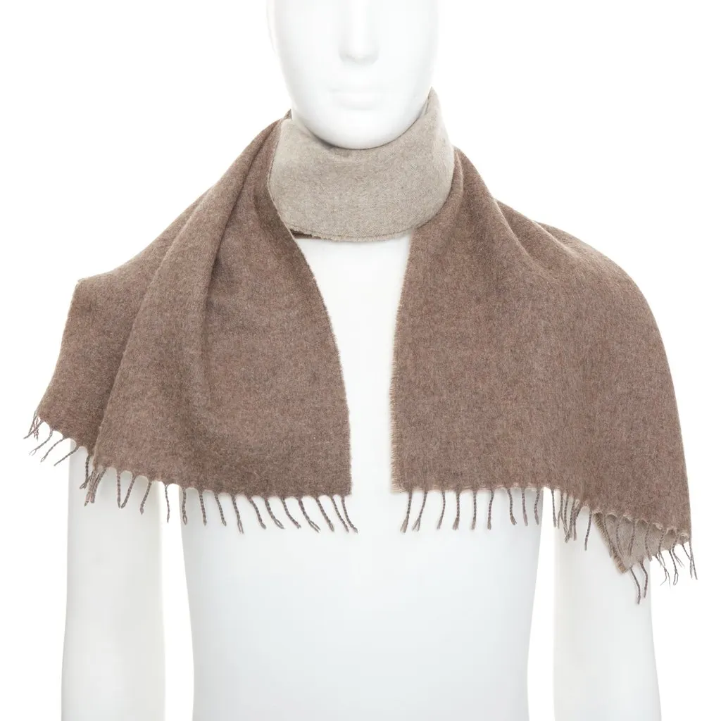 Hermès Brown Cashmere Pocket square Brown Cashmere Fair - Front View