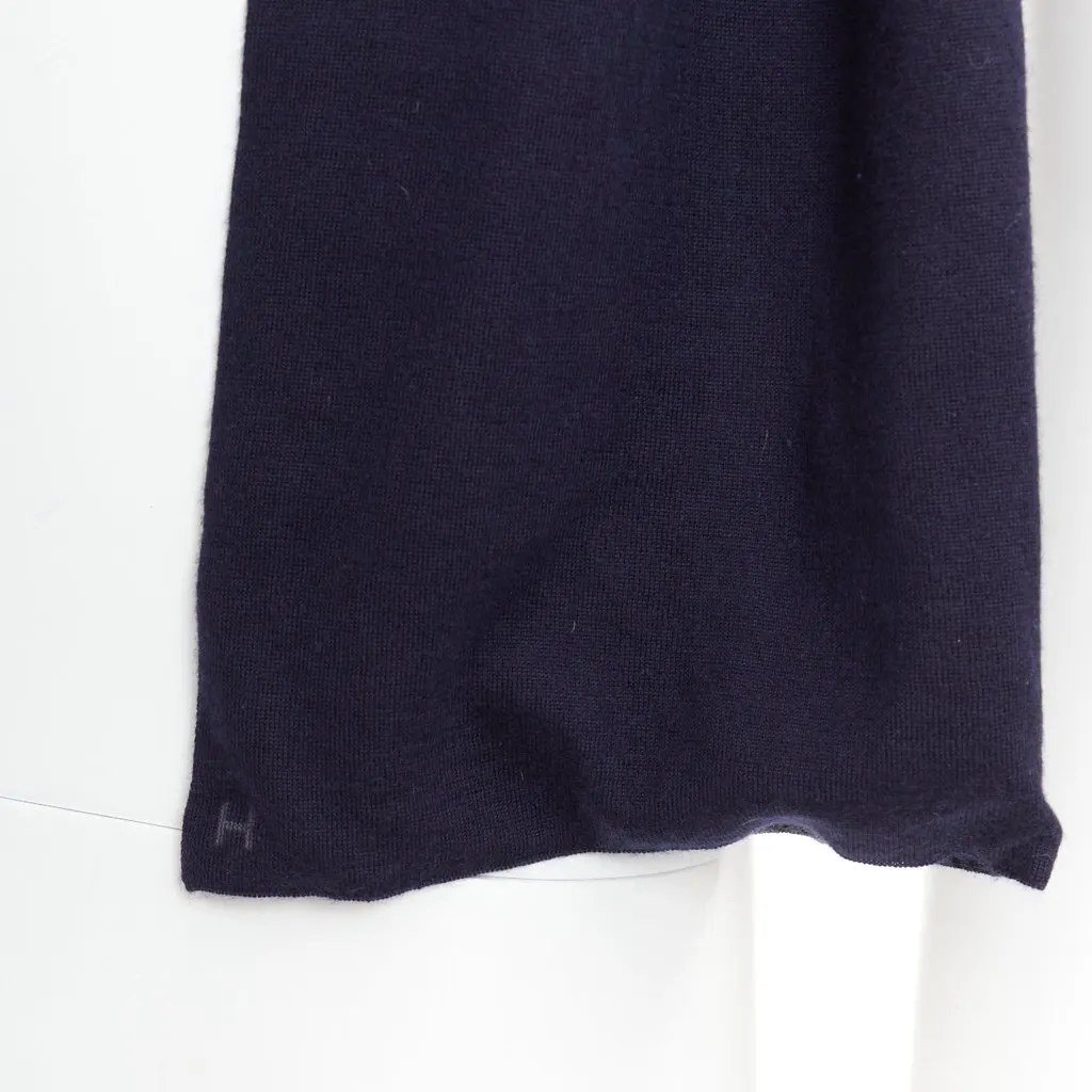 Hermès Navy Cashmere Pocket square Navy Cashmere Good - Back View