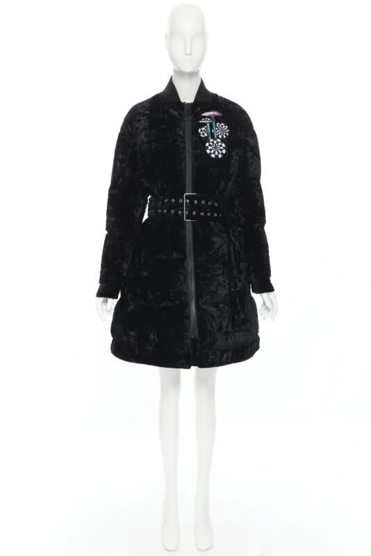 Versus Black Velvet Puffer Jacket Black Velvet Never worn, with tag - Inside View