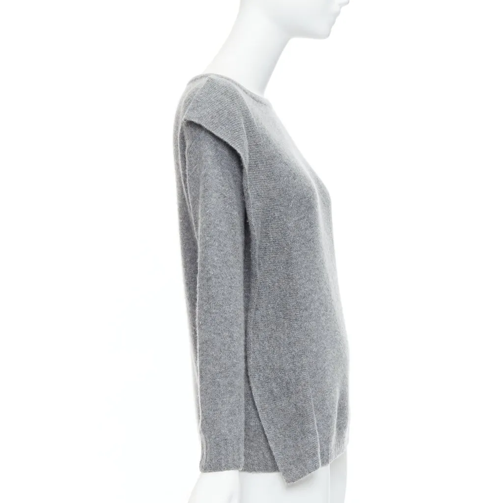 Prada Asymmetric Panel Sweater Grey Fair - Model View