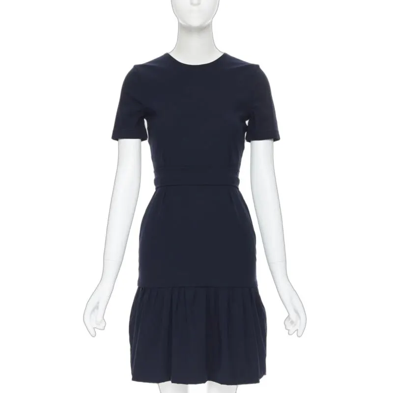 Preen Colorblocked Dress Navy Viscose Never worn - Front View