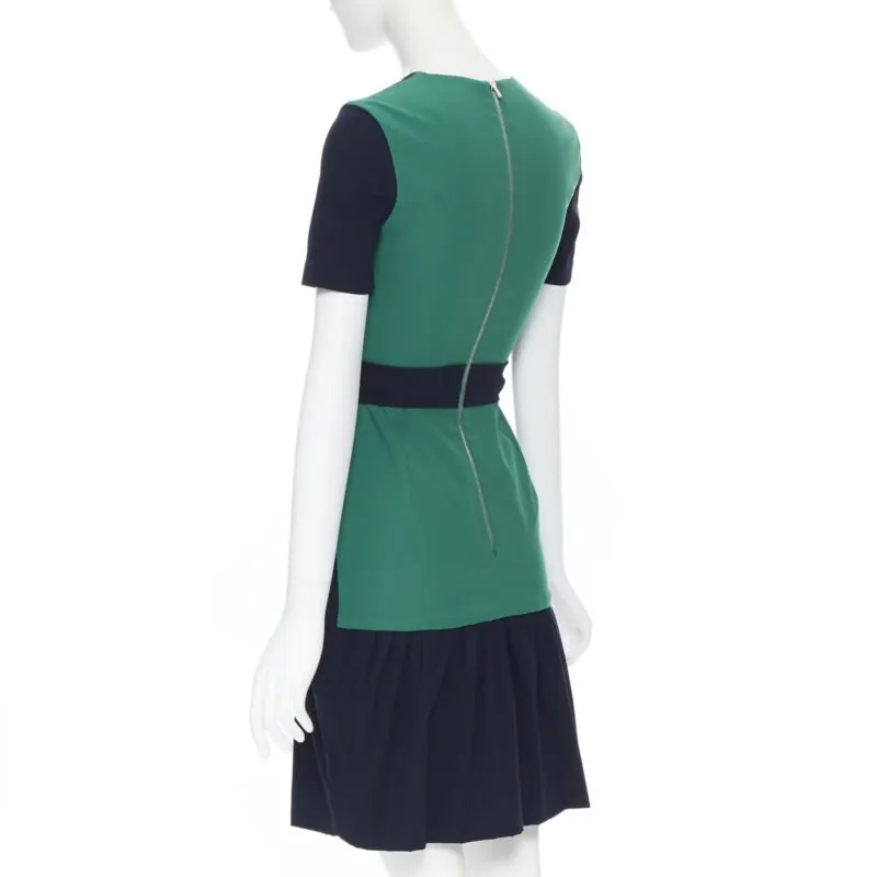 Preen Colorblocked Dress Navy Viscose Never worn - Back View