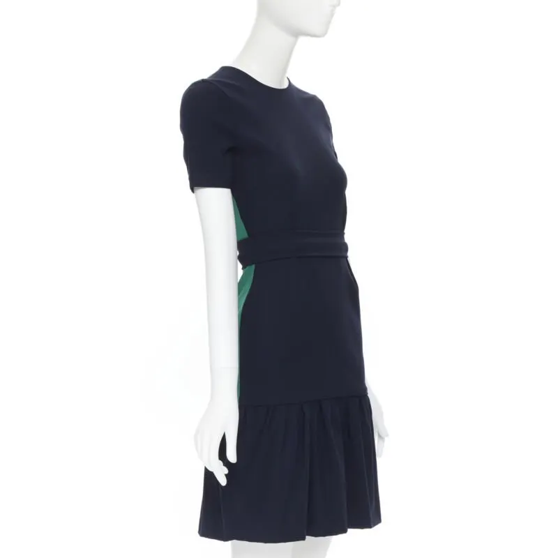 Preen Colorblocked Dress Navy Viscose Never worn - Model View