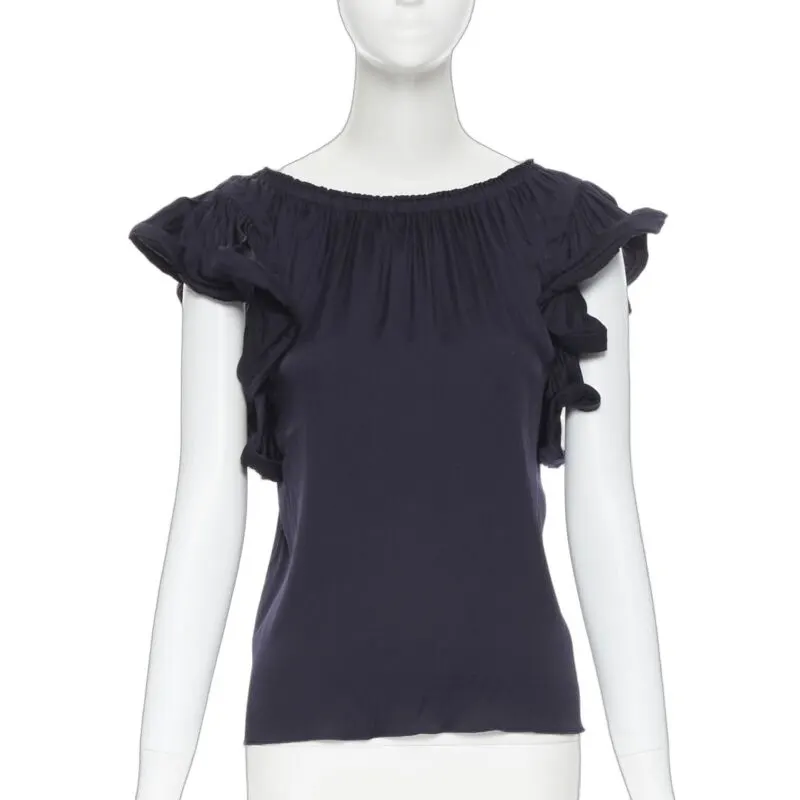 Lanvin Elastic Ruffle Top